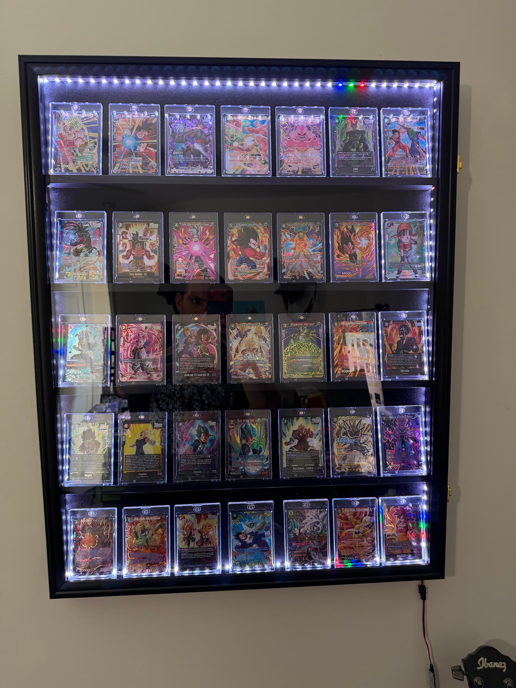 Wall Mounted Card Display Case with LEDs